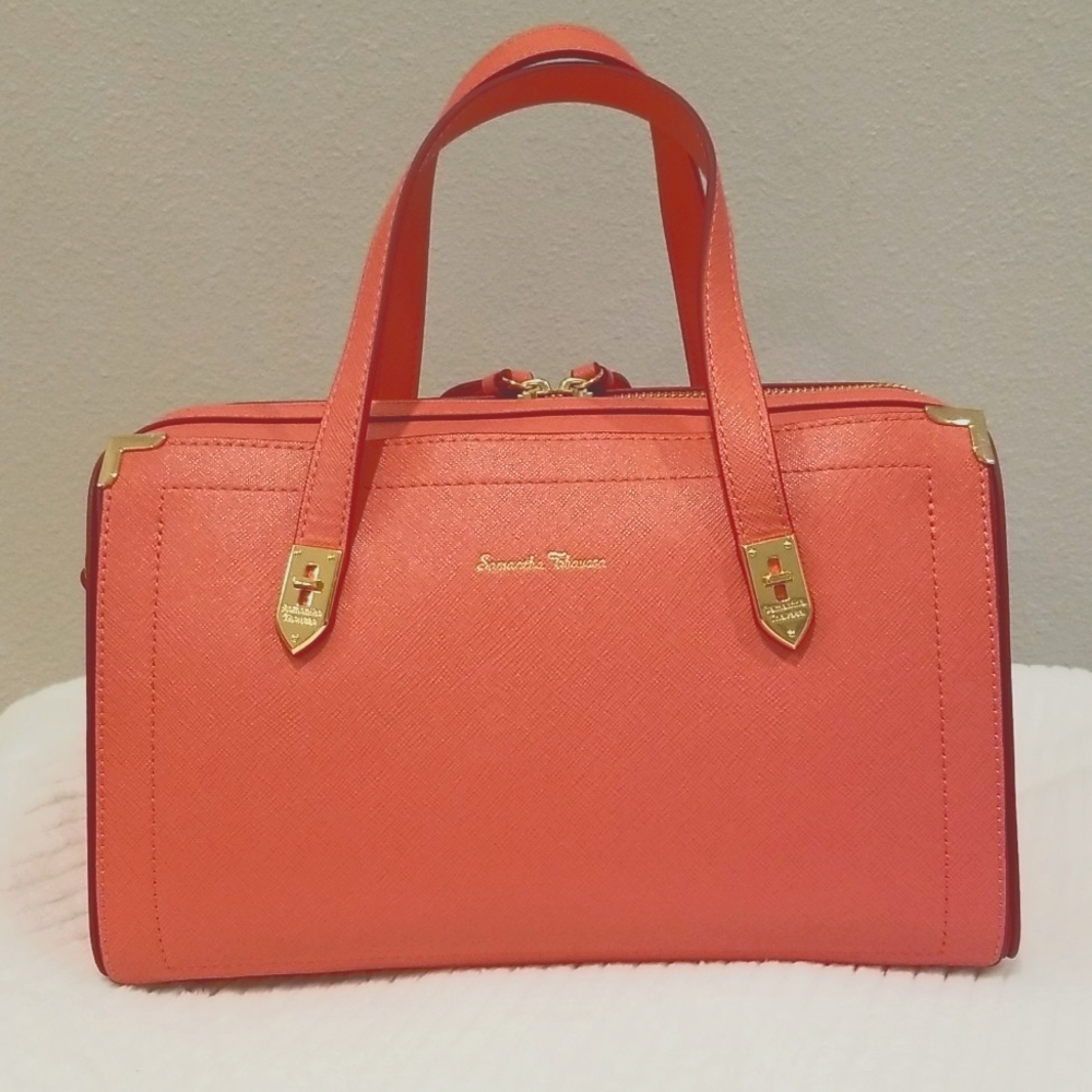 Samantha Thavasa Satchel Purse in Coral